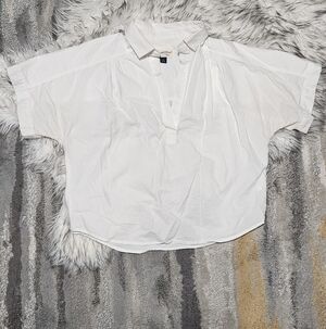 Universal Thread White Cotton Short Sleeve Shirt